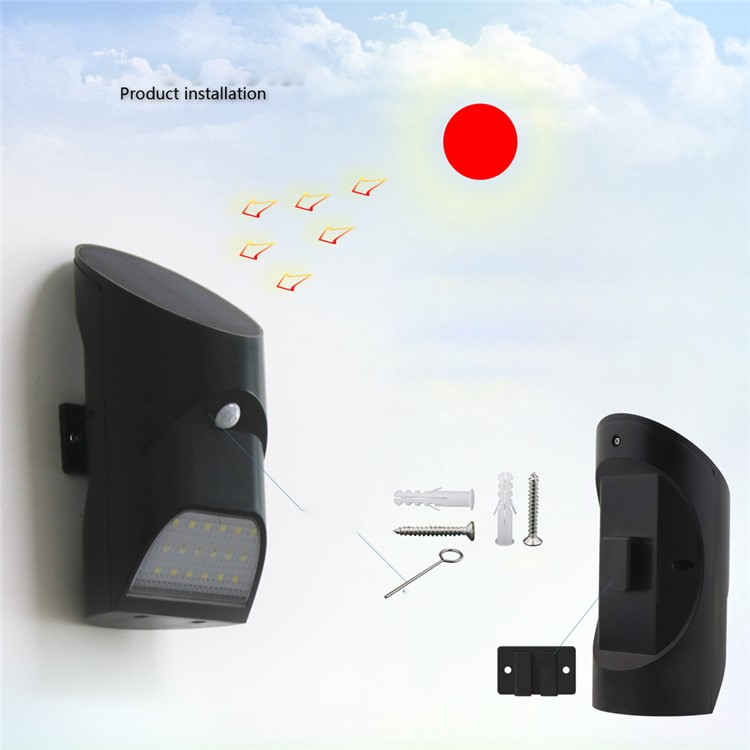 18-LED Solar Powered Outdoor Motion Active LED Light for Garden Patio - Black-11