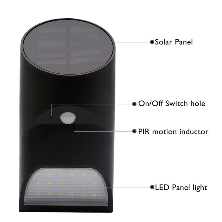 18-LED Solar Powered Outdoor Motion Active LED Light for Garden Patio - Black-6