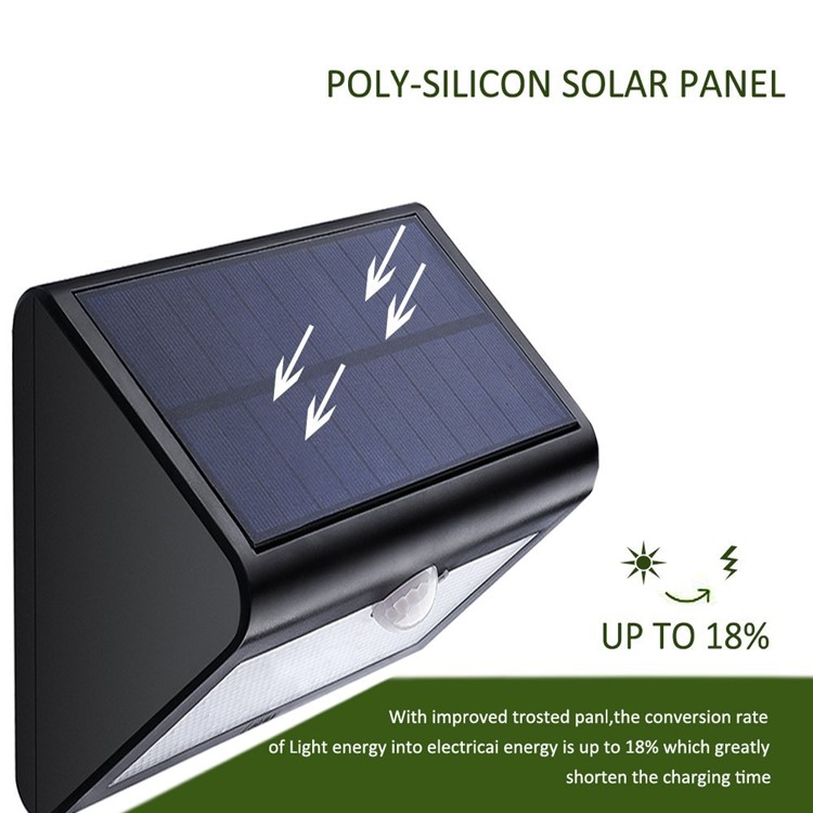 Waterproof Solar Powered Wireless Motion Activated Light 38-LED Solar Lamp - Black-6