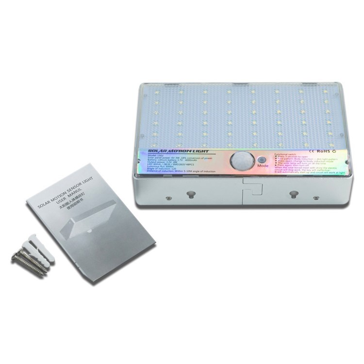 Super Bright 48 LED Solar Powered Waterproof Motion Sensor Wall Light for Outdoor Garden Path-16