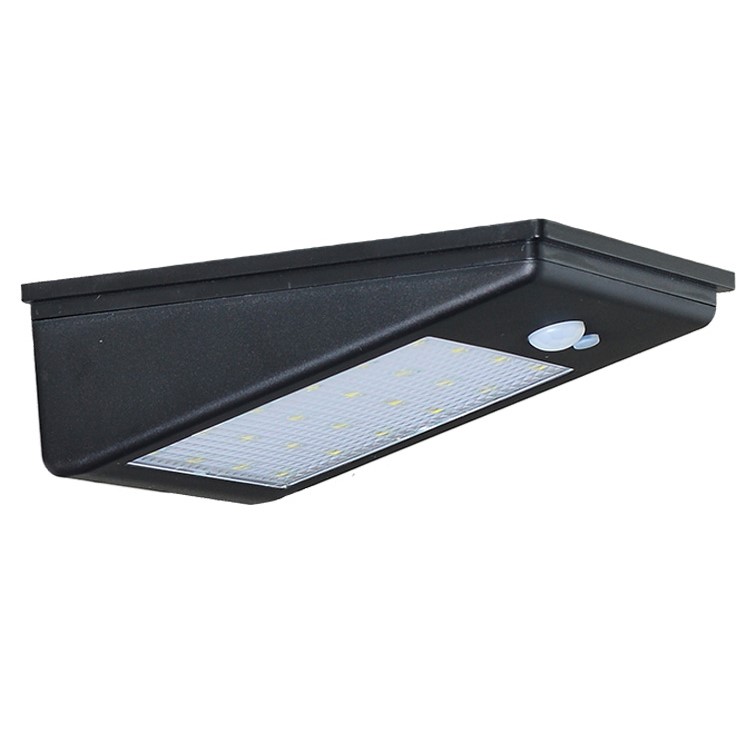 400LM 24-LED Solar Power PIR Motion Sensor Light Garden Wall Lamp - Black-5