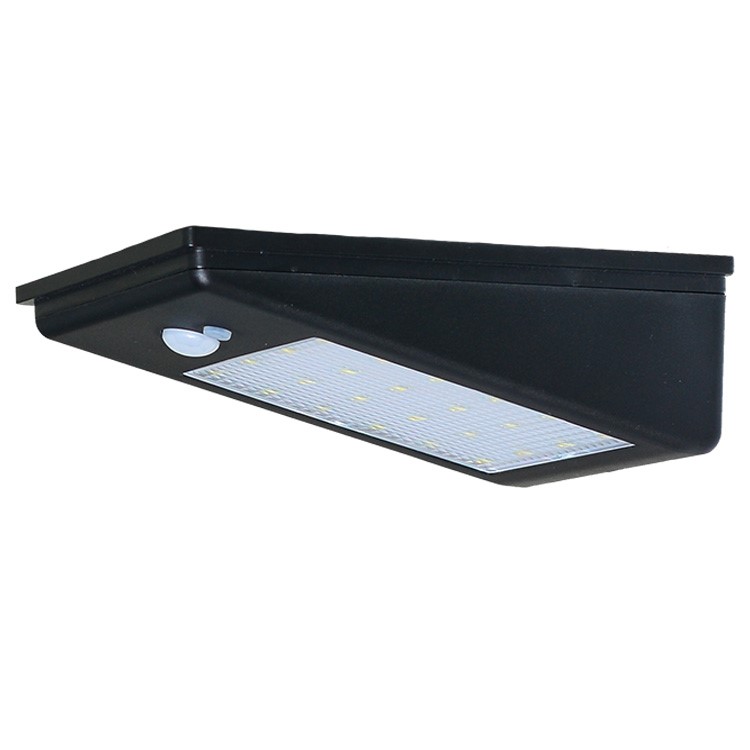 400LM 24-LED Solar Power PIR Motion Sensor Light Garden Wall Lamp - Black-6