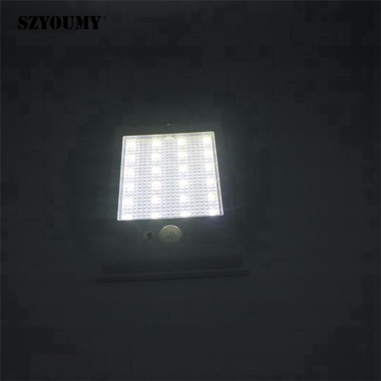 400LM 24-LED Solar Power PIR Motion Sensor Light Garden Wall Lamp - Black-7