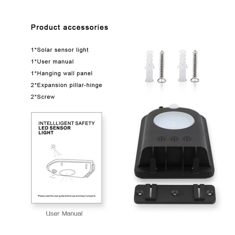 12 LEDs Sensor Outdoor Solar Powered Wall Light Waterproof Motion Sensor Security Light-3
