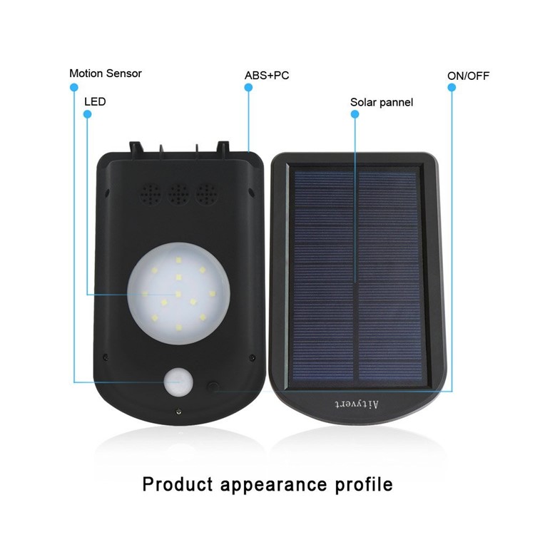 12 LEDs Sensor Outdoor Solar Powered Wall Light Waterproof Motion Sensor Security Light-4