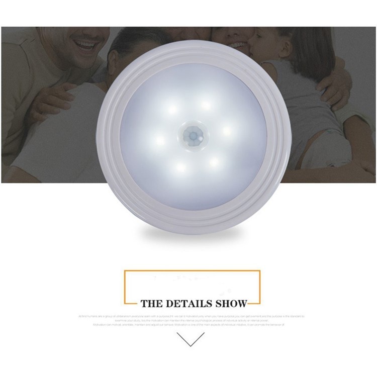 Battery-Powered PIR Sensor Activated LED Wall Sconce Night Light Auto On/Off - White-1