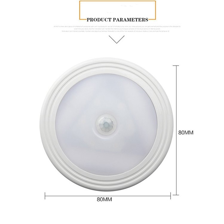 Battery-Powered PIR Sensor Activated LED Wall Sconce Night Light Auto On/Off - White-2