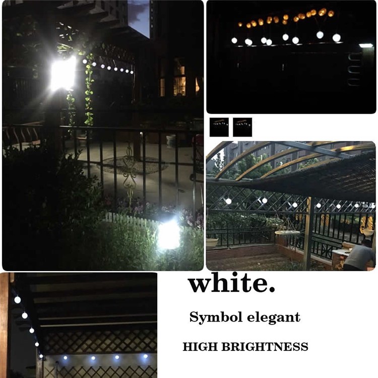 Solar Power 4.8M 30-LED Outdoor Decorative String Lights for Christmas Party - Bubble Ball / White-11