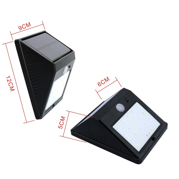 20 LEDs Solar Power Triangle PIR Light Human Motion & Light Sensor Yard Wall Lamp-2