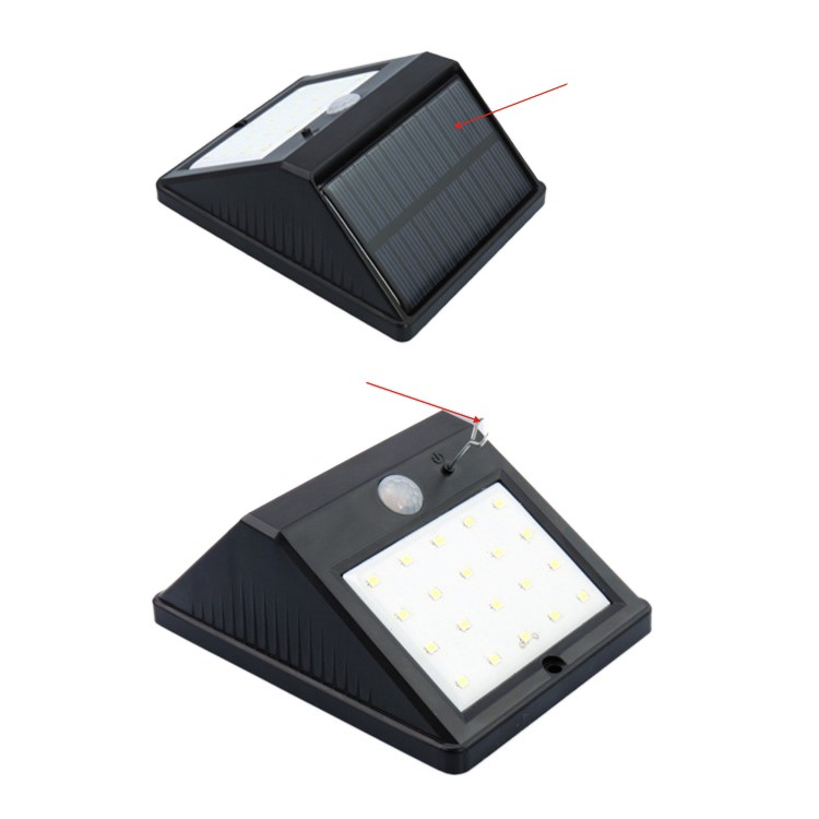 20 LEDs Solar Power Triangle PIR Light Human Motion & Light Sensor Yard Wall Lamp-3