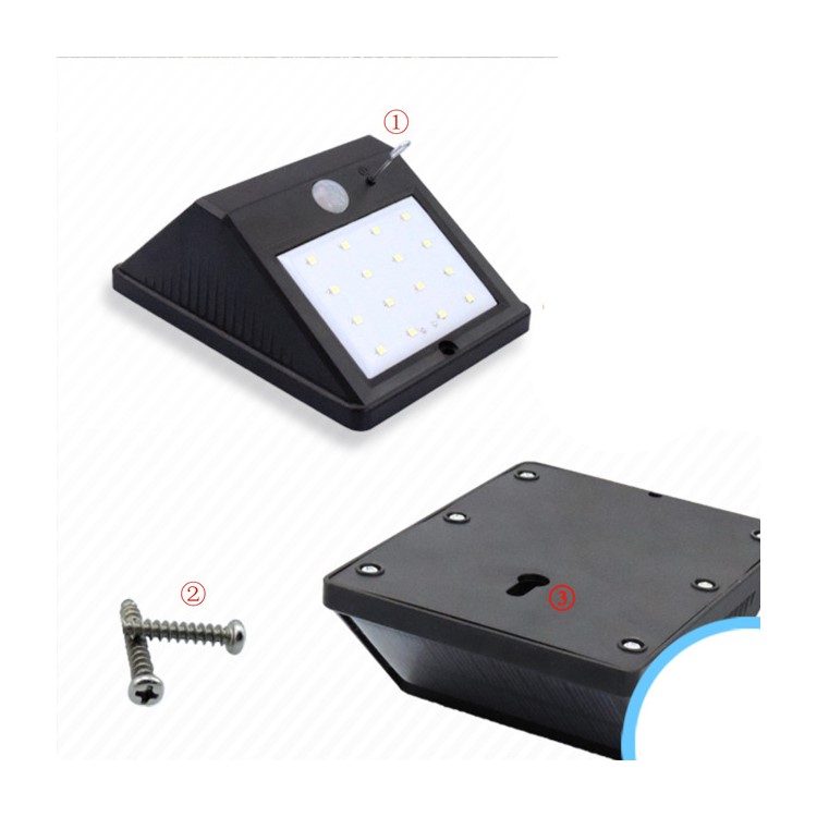 16 LED Solar Powered Motion Sensor Light Waterproof Wall Lamp Triangle Shape-5