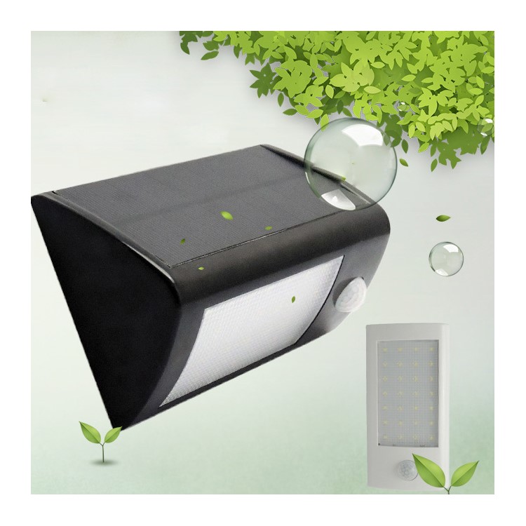 28-LED IR Infrared Motion Solar Powered Light Outdoor Triangle Shape Wall Lamp-1