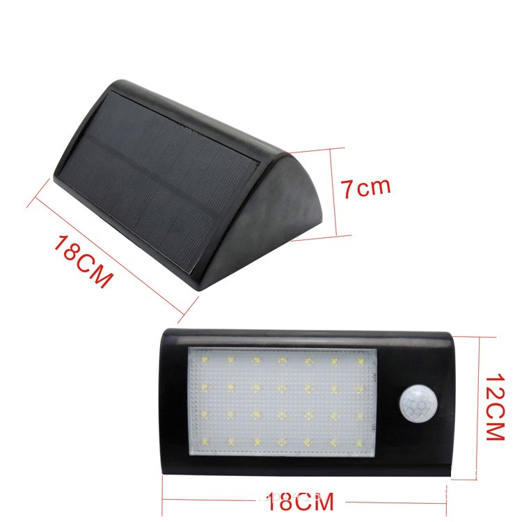 28-LED IR Infrared Motion Solar Powered Light Outdoor Triangle Shape Wall Lamp-3