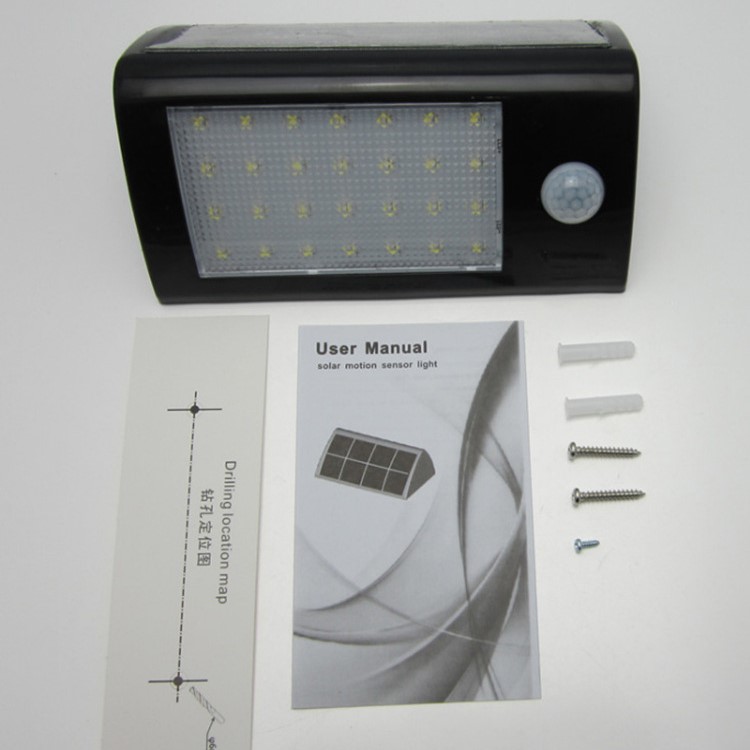 28-LED IR Infrared Motion Solar Powered Light Outdoor Triangle Shape Wall Lamp-5