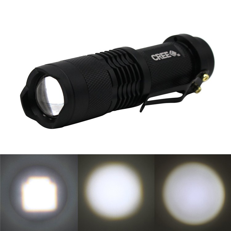 XLD-006G Mini CREE LED Torch 10W 1100LM 200m Light Range - Black-1