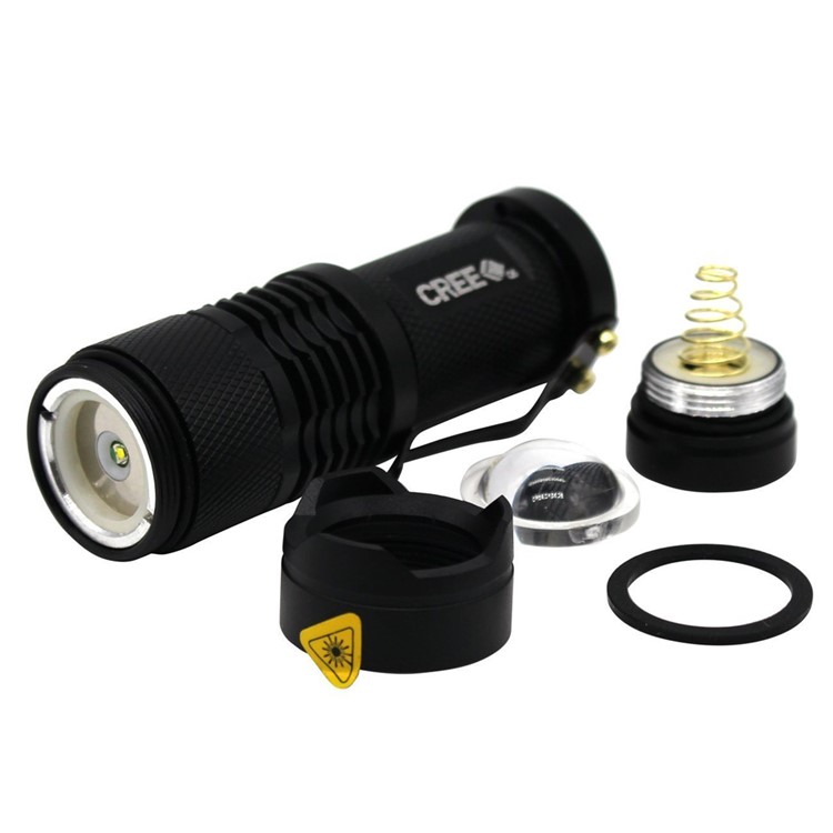 XLD-006G Mini CREE LED Torch 10W 1100LM 200m Light Range - Black-2