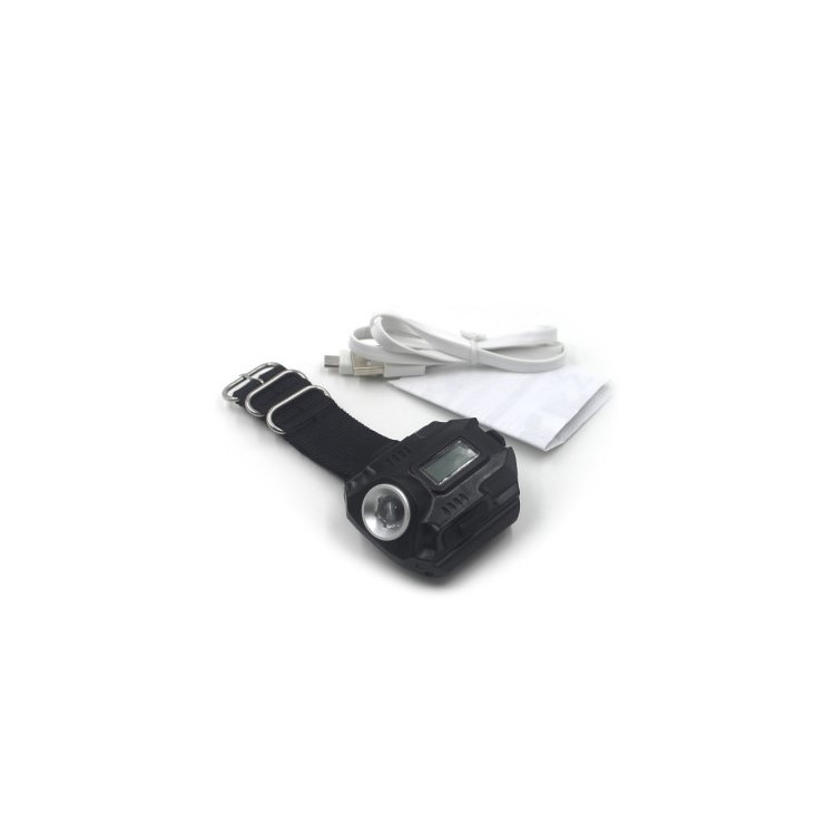 Outdoor Rechargeable LED Flashlight 200LM Torch Wrist Watch-2