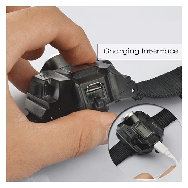 Outdoor Rechargeable LED Flashlight 200LM Torch Wrist Watch-5