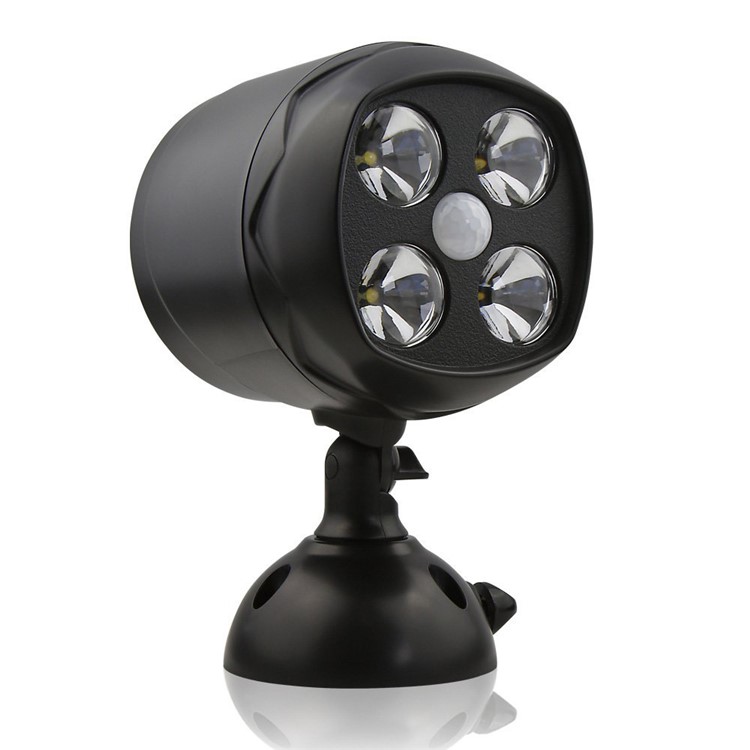 4 LEDs Sensor Outdoor Batteries Powered Wall Light Waterproof Motion Sensor Security Light-3