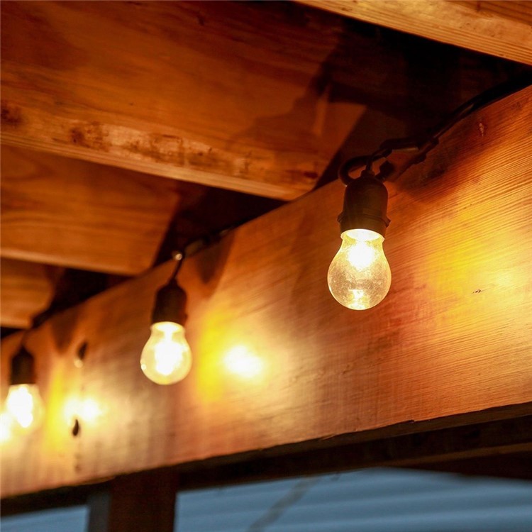 33 Feet Outdoor Weatherproof String Lights with 9 E26 Hanging Sockets for Patio, Garden, Festoon ...