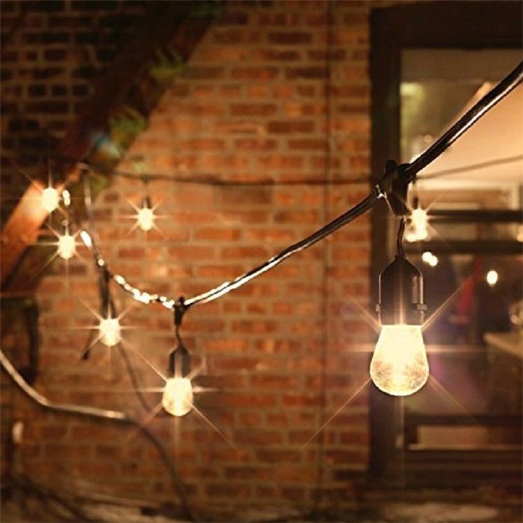 33 Feet Outdoor Weatherproof String Lights with 9 E26 Hanging Sockets for Patio, Garden, Festoon ...