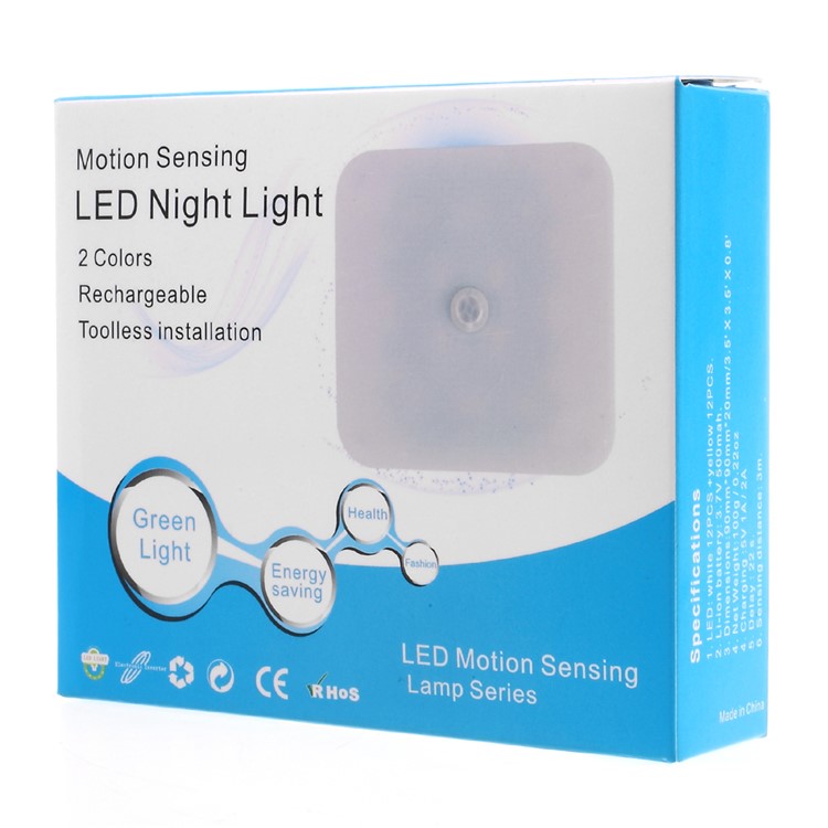 Wireless PIR Motion Sensor Light Control LED Night Light - White-8