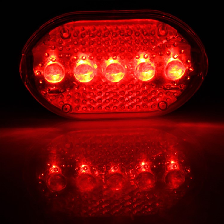 Bike Handlebar Light Set Front LED Torch + 5-LED Back Light - Red-7