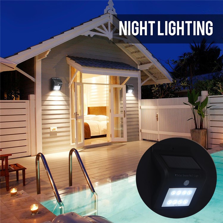 Solar Powered 8-LED PIR Motion Sensor Waterproof Outdoor Wall Light-16