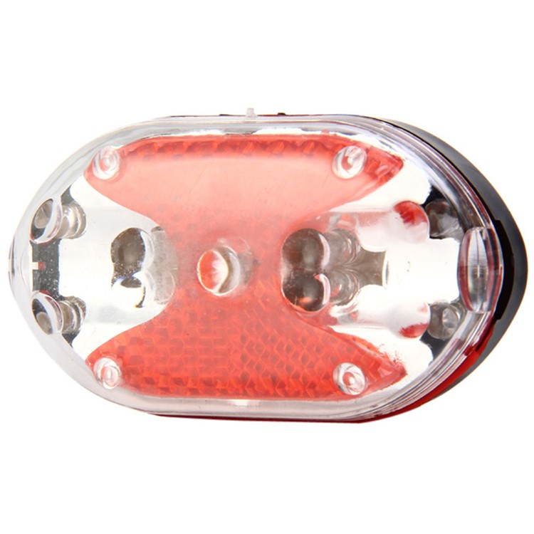 Bike 5-LED Front Lamp + Red 9-LED Tail Lamp Set Bicycle Front and Rear Lights Set - Black-4