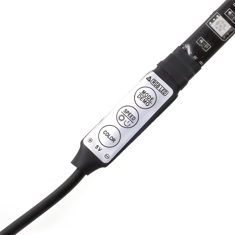 Flexible USB RGB LED Strip Light with Line-in Control (5V, 1 Meter) for Indoor Outdoor Decor-6