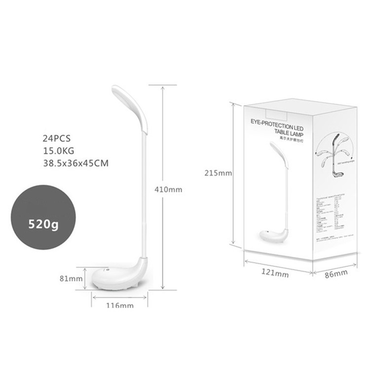 Q8 Creative Golf Cue Shape 360 Degree Rotary Dimmable USB Table Lamp Eye Car LED Desktop Light - White-10