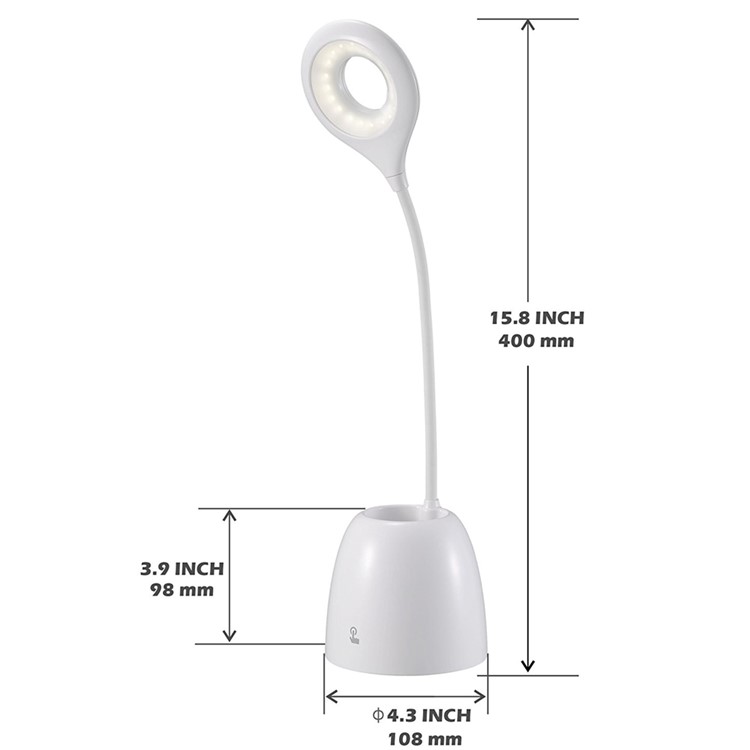 Q10 Eye Care LED Desk Lamps 360 Degree Flexible Gooseneck USB Energy Saving Lamp with Pen Holder-3