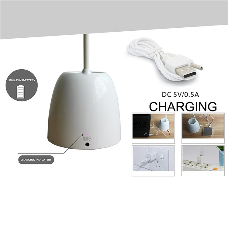 Q10 Eye Care LED Desk Lamps 360 Degree Flexible Gooseneck USB Energy Saving Lamp with Pen Holder-4