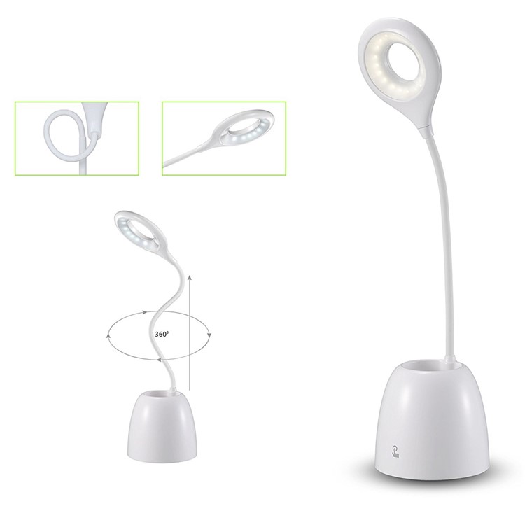 Q10 Eye Care LED Desk Lamps 360 Degree Flexible Gooseneck USB Energy Saving Lamp with Pen Holder-5