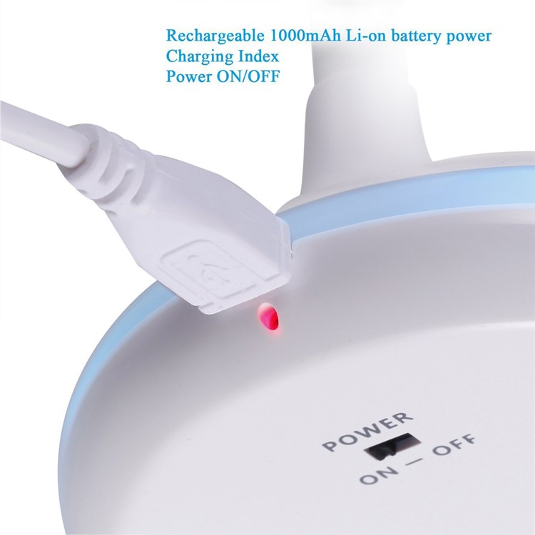 LD-06S 256 Colors LED Desk Lamp Adjustable 3 Level Brightness Colors Changing Base USB Lamp - White-3