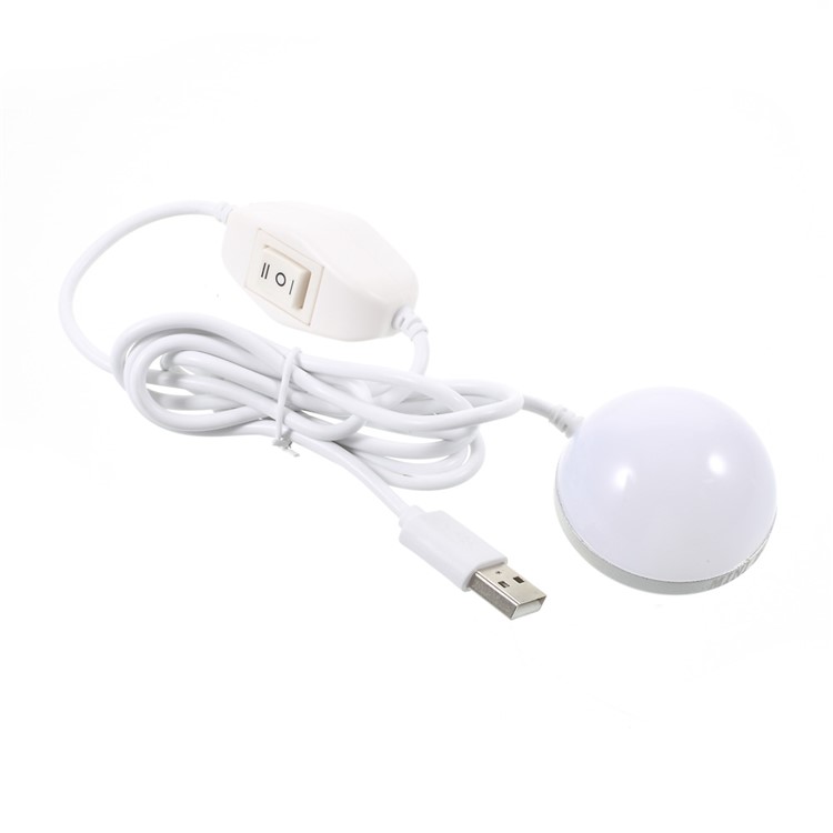 Magnetic Mini USB Light Bulb DC5V 2W Dimmable LED Lamp with 1.5m Cord - Warm White-2