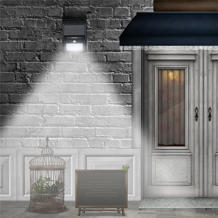 Outdoor Solar Motion Sensor Wall Light 12-LED IP65 Waterproof - White Light-3