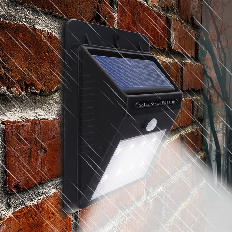 Outdoor Solar Motion Sensor Wall Light 12-LED IP65 Waterproof - White Light-6