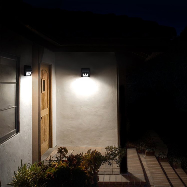 28-LED Outdoor Solar Motion Sensor Wall Light Built-in 2200mAh Battery - White Light-2