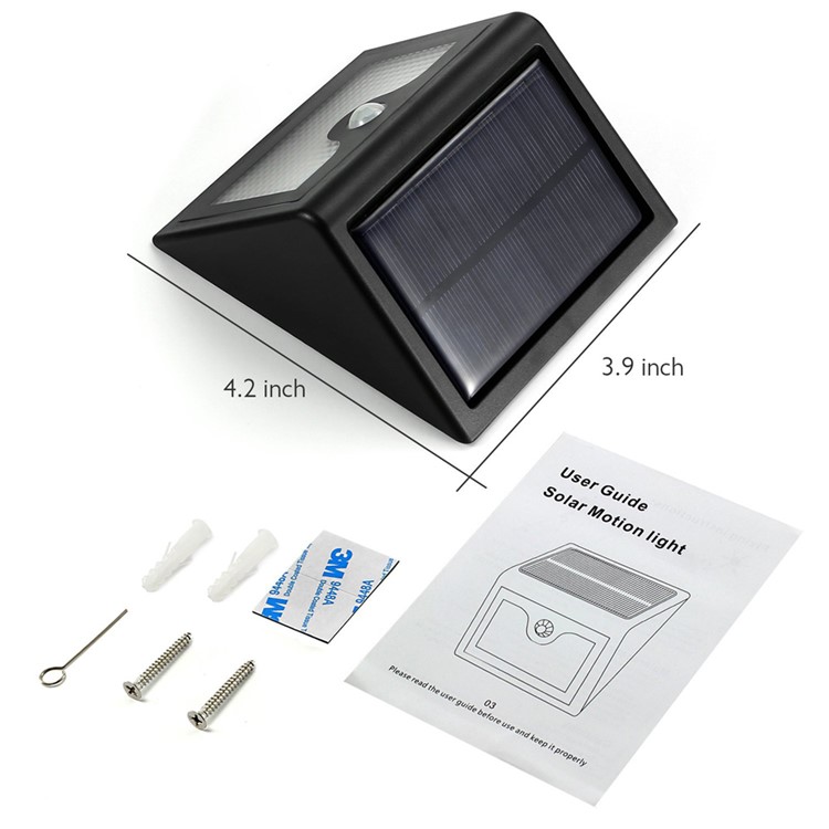 2Pcs/Set Outdoor Solar Powered Wall Light 28 LEDs Lighting PIR Human Motion Sensor Waterproof Dimmable Lamp-7