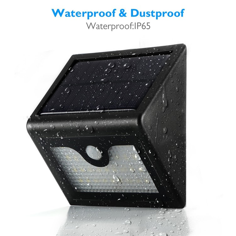 2Pcs/Set Outdoor Solar Powered Wall Light 28 LEDs Lighting PIR Human Motion Sensor Waterproof Dimmable Lamp-9