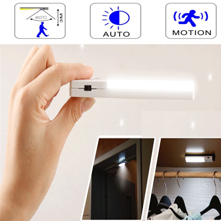 Stick-on Rechargeable PIR Human Motion Sensor Night Light - White-1