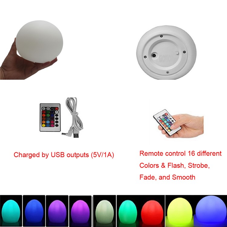 Rechargeable LED Night light Mood Atmosphere Dimming Table Lamp with Remote Control - White-1