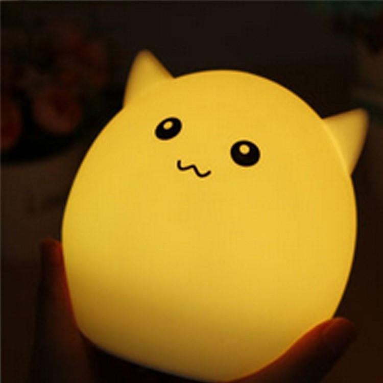 Cute Pig 7-Color Changing Silicone LED Beside Mood Night Light Tap Control Lamp-5