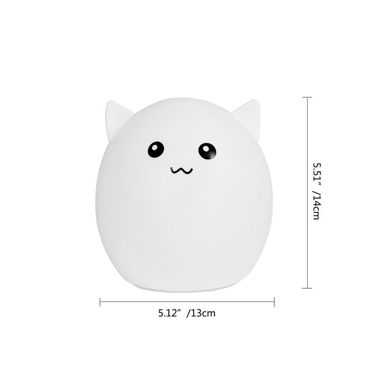 Cute Pig 7-Color Changing Silicone LED Beside Mood Night Light Tap Control Lamp-7