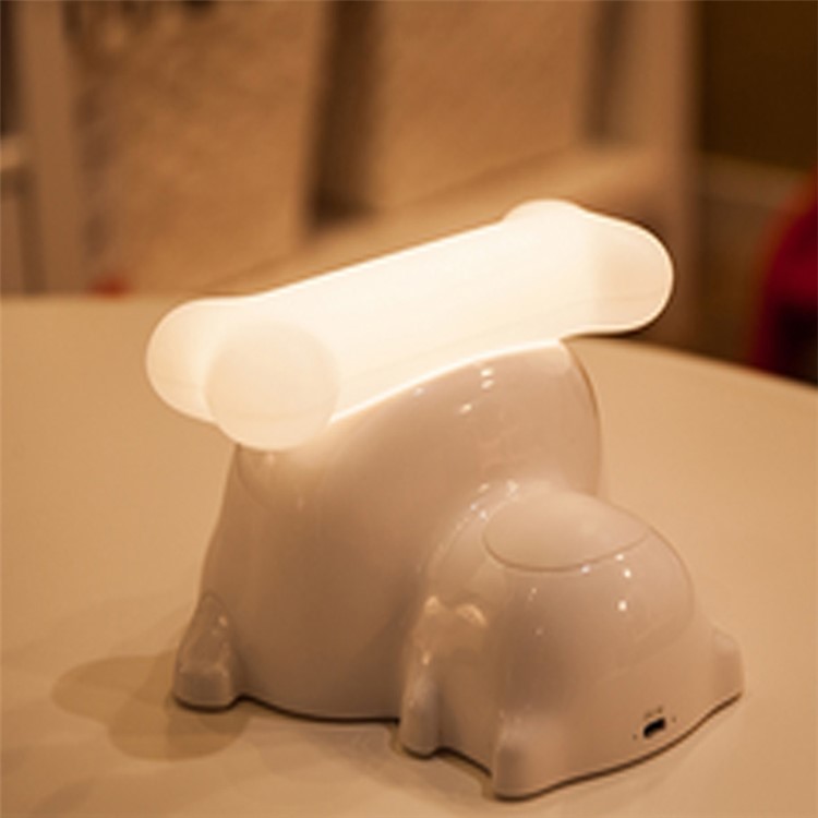 Puppy Dog Shape with Bone Light LED Night Light Touch Sensor Desk Lamp - Warm White-1