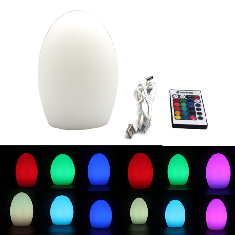 Cute Egg Shape 16-color Atmosphere LED Night Lamp - White-1