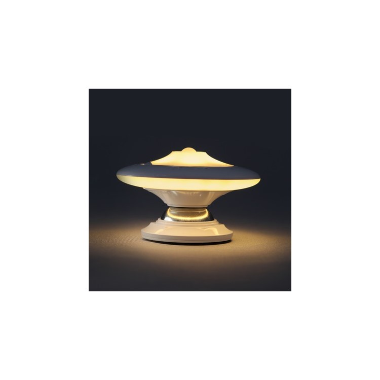 360 Degree Rotation UFO Shape USB Rechargeable LED Night Lamp Light - Warm White-6