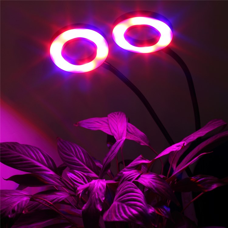 Double Head Gooseneck LED Plant Grow Light 12W - US Plug-12