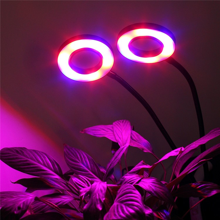 Double Head Gooseneck LED Plant Grow Light 12W - US Plug-14